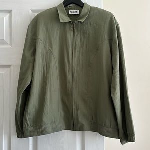 Olive Green Zipper Front jacket